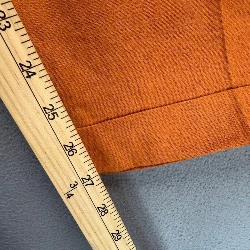 TRUST Linen Blend Pleated Dress Pants Relaxed 38x30 (FIT 37x27) Orange Cuffed